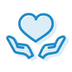 Icon of two hands holding a heart